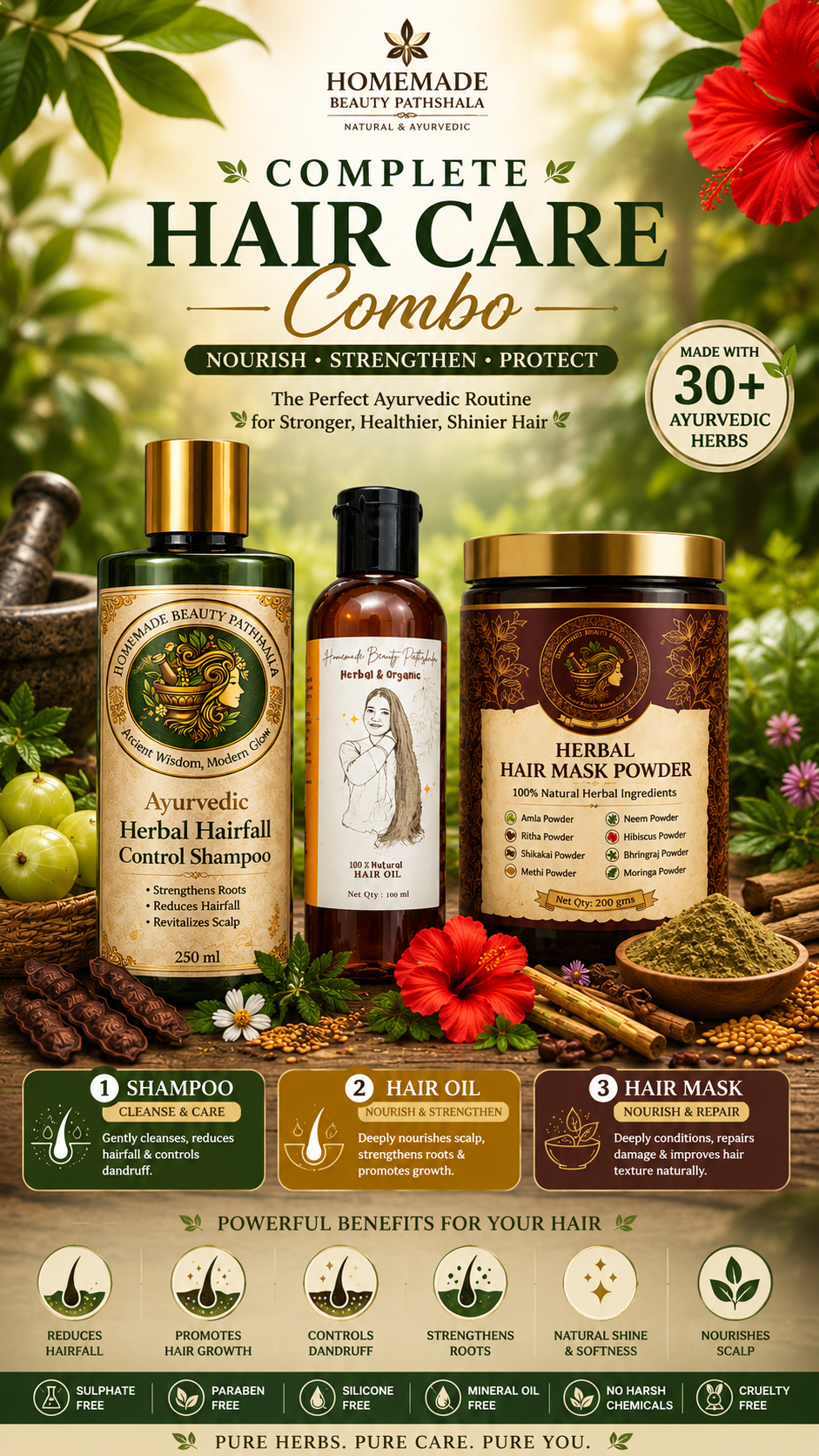 Complete Ayurvedic Hair Care Kit