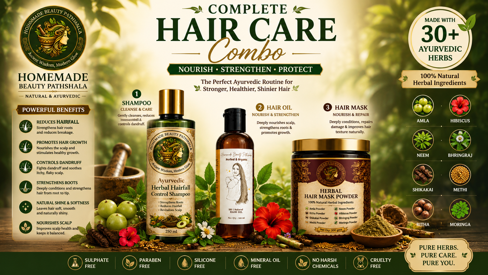 Complete Ayurvedic Hair Care Kit